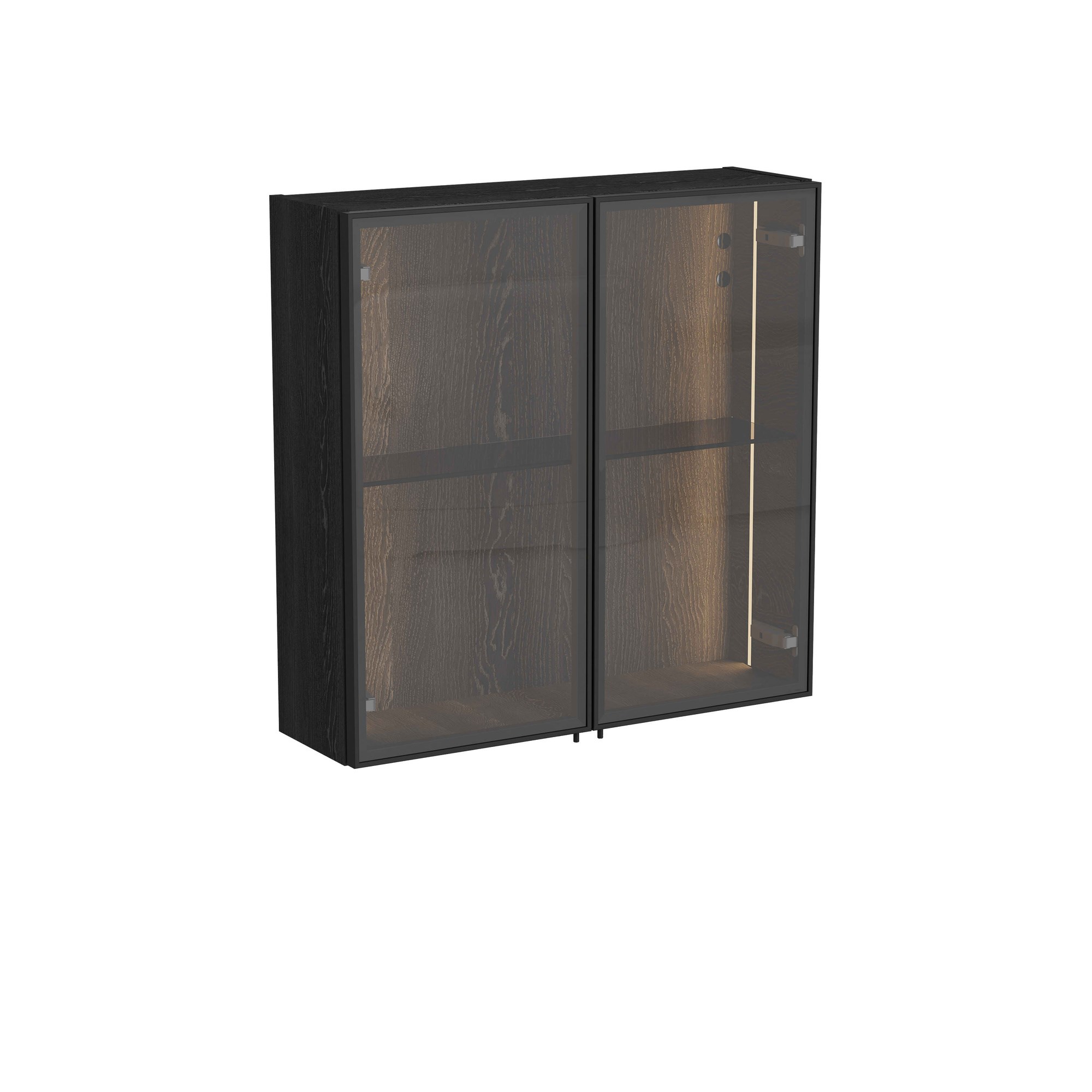 Vitra Metropole Edge Üst Ünite 67 cm Cam Kapaklı Siyah Meşe 67201