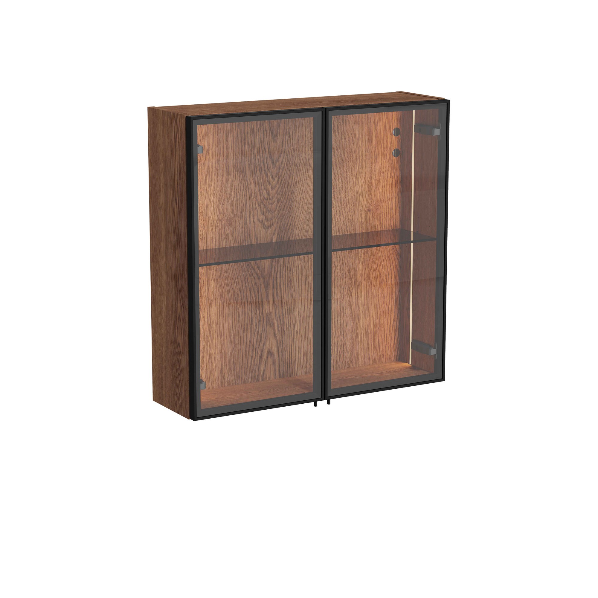 Vitra Metropole Edge Üst Ünite 67 cm Cam Kapaklı Ceviz 67163