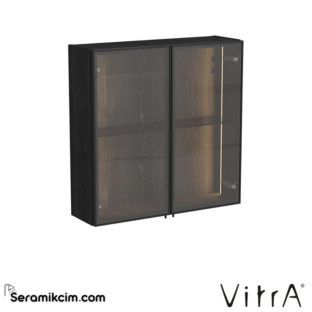 VitrA Metropole Edge Üst Ünite 67 cm, cam kapaklı siyah meşe 67201 - 67201