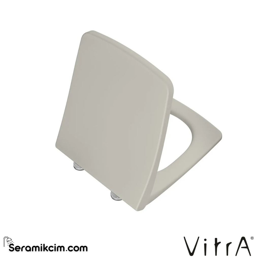VitrA Metropole Klozet Kapağı Slim, Duroplast, Üstten Sıkmalı Yavaş Kapanır, Kolay Sök-Tak, Metal Menteşeli, Mat Bej 132-420R009 - 132-420R009