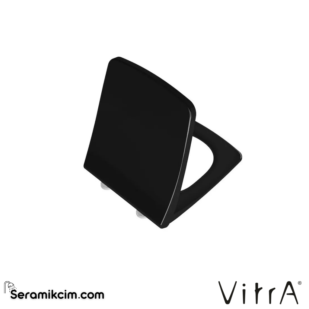 VitrA Metropole Klozet Kapağı Slim, Duroplast, Üstten Sıkmalı Yavaş Kapanır, Kolay Sök-Tak, Metal Menteşeli, Siyah 132-070R009 - 132-070R009