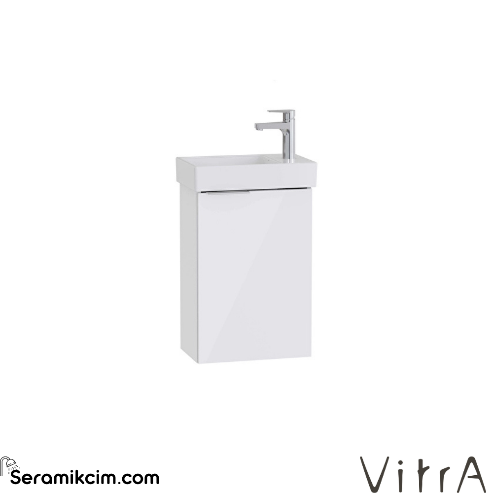 Vitra Mia Plus Square Lavabo Dolabı 45 Cm Bir Kapaklı Parlak Beyaz Sağ 80355
