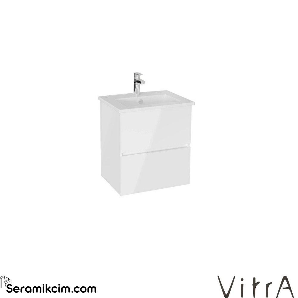 Vitra Mia Plus Square Lavabo Dolabı 60 Cm İki Çekmeceli Parlak Beyaz 69730