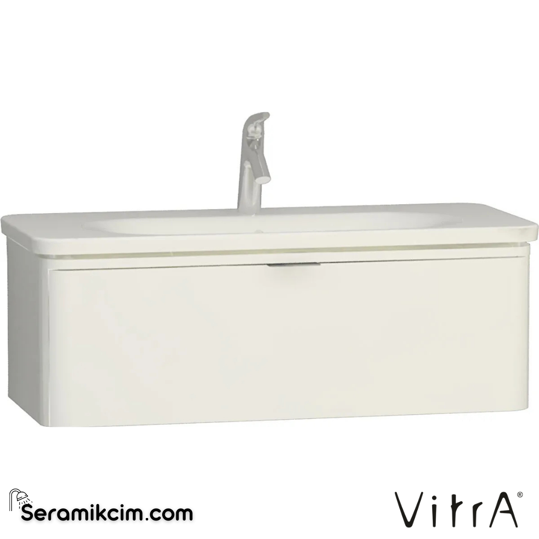 VitrA Nest Trendy Lavabo Dolabı 100 cm, bir çekmeceli parlak beyaz 56439 - 56439