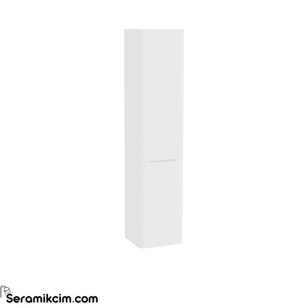 Vitra New Integra Round Boy Dolabı 40 Cm İki Kapaklı Çamaşır Sepetli Mat Beyaz Sol 70078