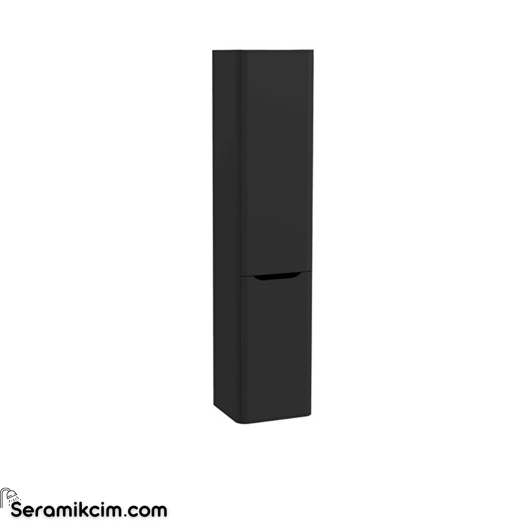 Vitra New Integra Round Boy Dolabı 40 Cm İki Kapaklı Çamaşır Sepetli Mat Grafit Sol 70079