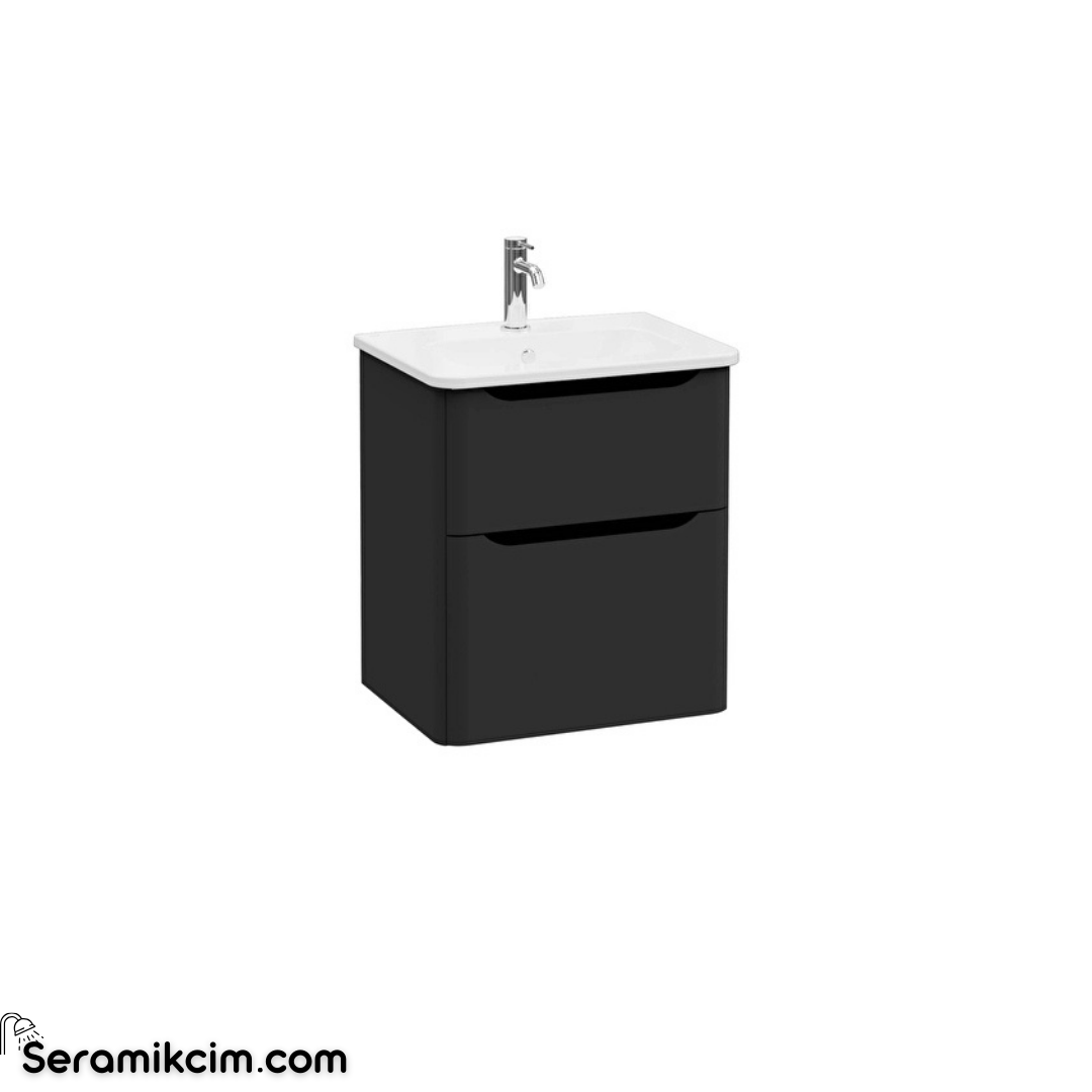 Vitra New Integra Round Lavabo Dolabı 60 Cm İki Çekmeceli Mat Grafit 69971