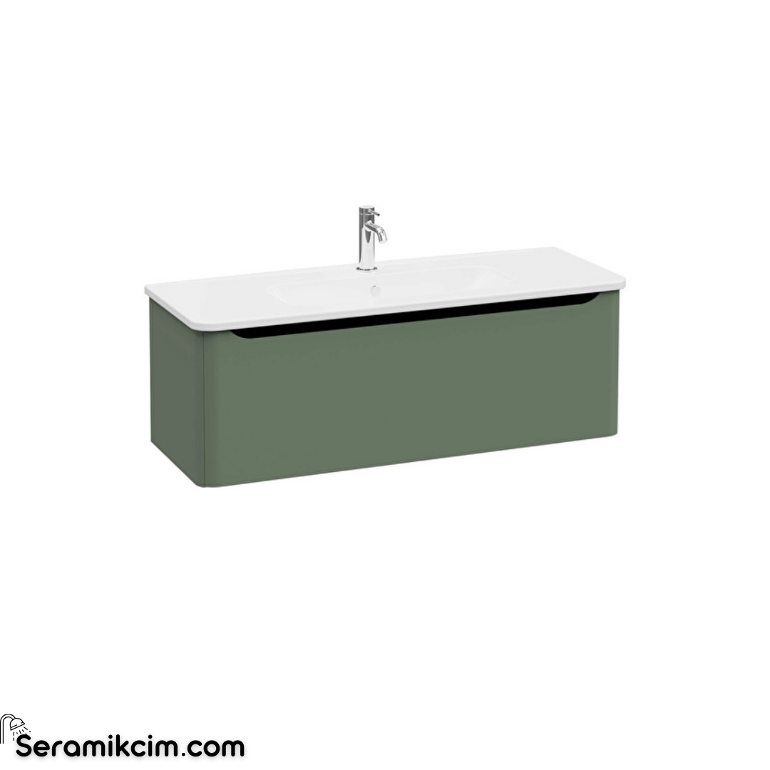 Vitra New Integra Round Lavabo Dolabı 120 Cm Bir Çekmeceli Mat Yeşil 69929