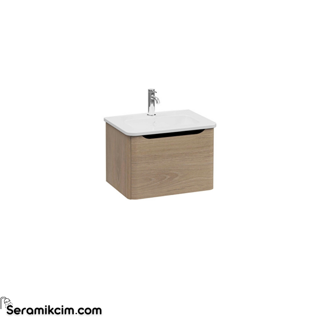 Vitra New Integra Round Lavabo Dolabı 60 Cm Bir Çekmeceli Altın Meşe 69900
