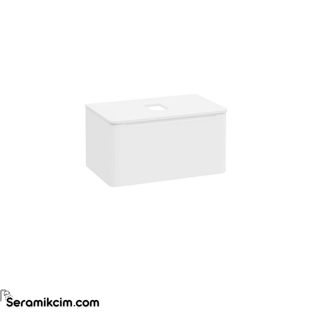 Vitra New Integra Round Lavabo Dolabı 80 Cm Bir Çekmeceli Çanak Lavabo Uyumlu Mat Beyaz Lavabosuz 70042