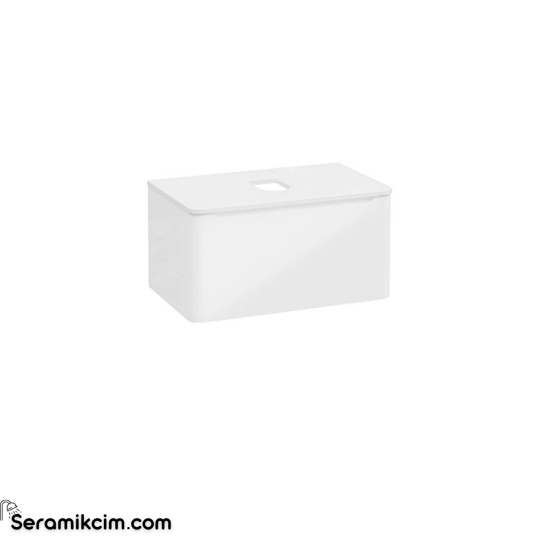 Vitra New Integra Round Lavabo Dolabı 80 Cm Bir Çekmeceli Çanak Lavabo Uyumlu Parlak Beyaz Lavabosuz 70041