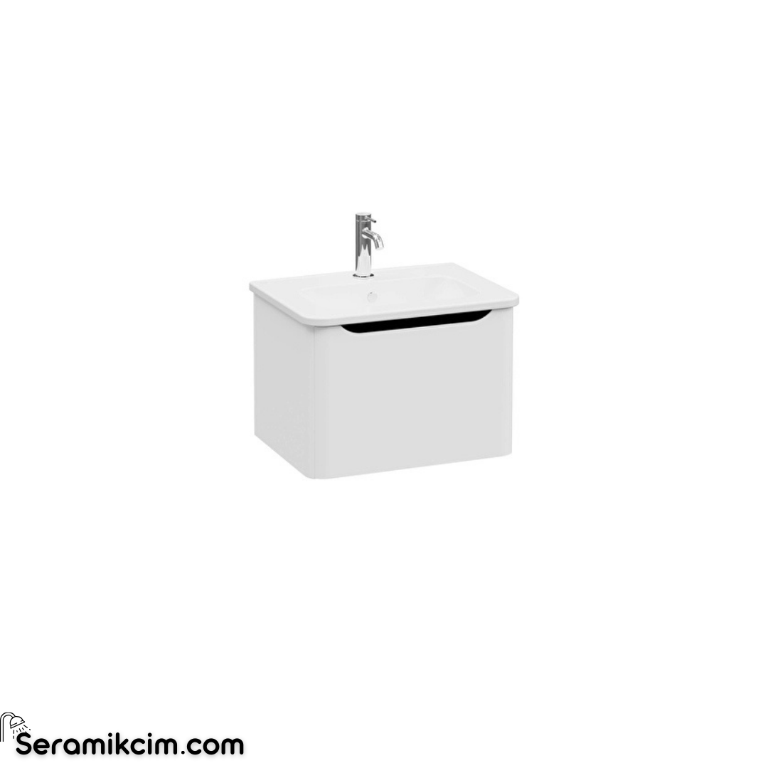 Vitra New Integra Round Lavabo Dolabı 60 Cm Bir Çekmeceli Mat Açık Gri 69903