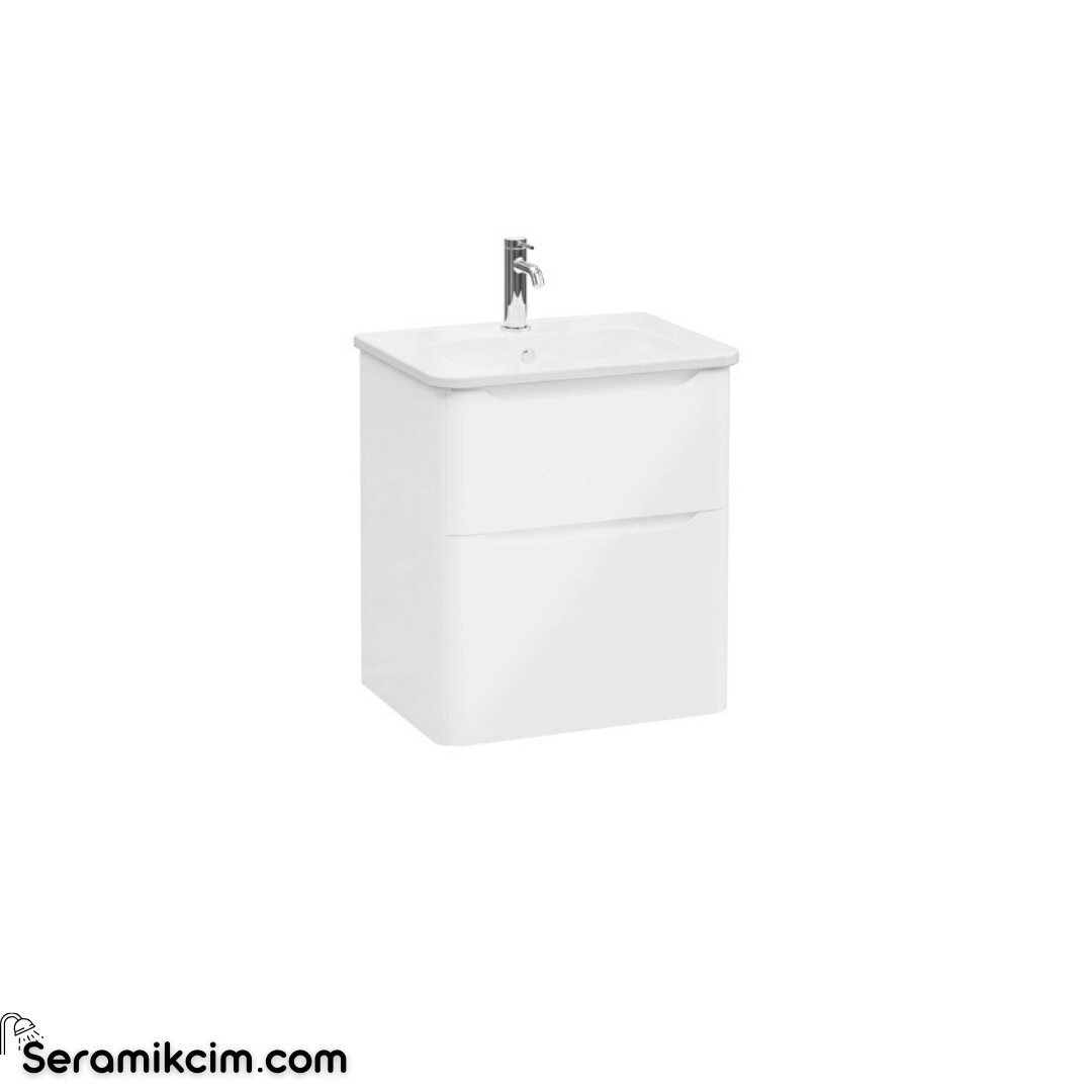 Vitra New Integra Round Lavabo Dolabı 60 Cm İki Çekmeceli Parlak Beyaz 69969
