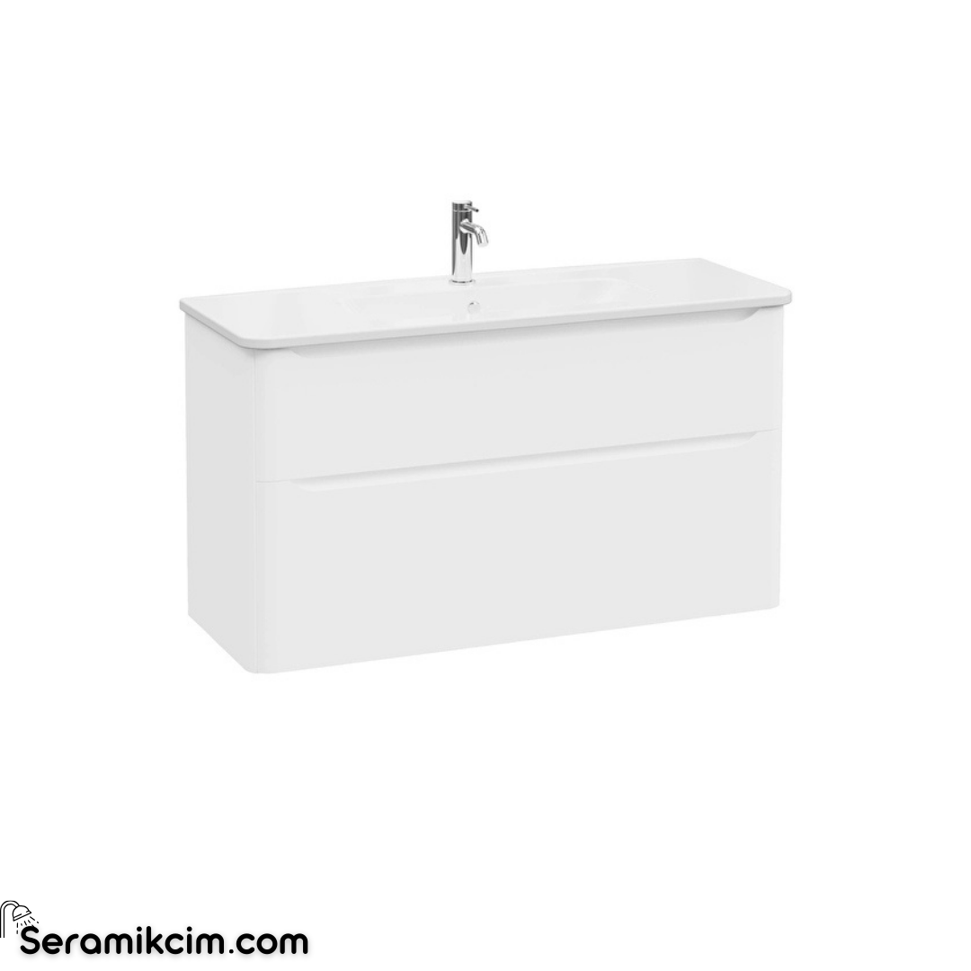 Vitra New Integra Round Lavabo Dolabı 120 Cm İki Çekmeceli Mat Beyaz 69997
