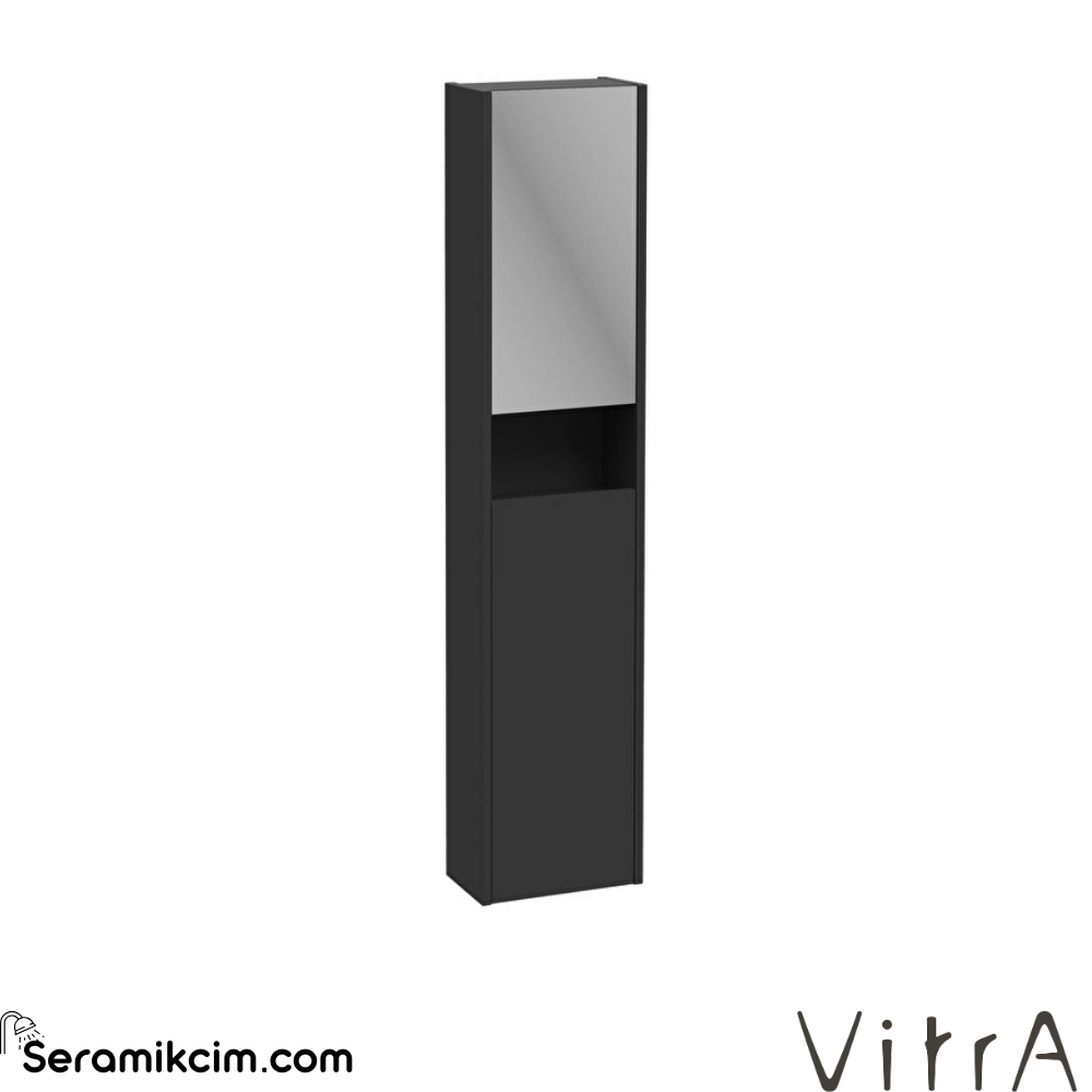 Vitra New Integra Square Boy Dolabı 30 Cm İki Kapaklı Dar Mat Grafit Sağ 80338