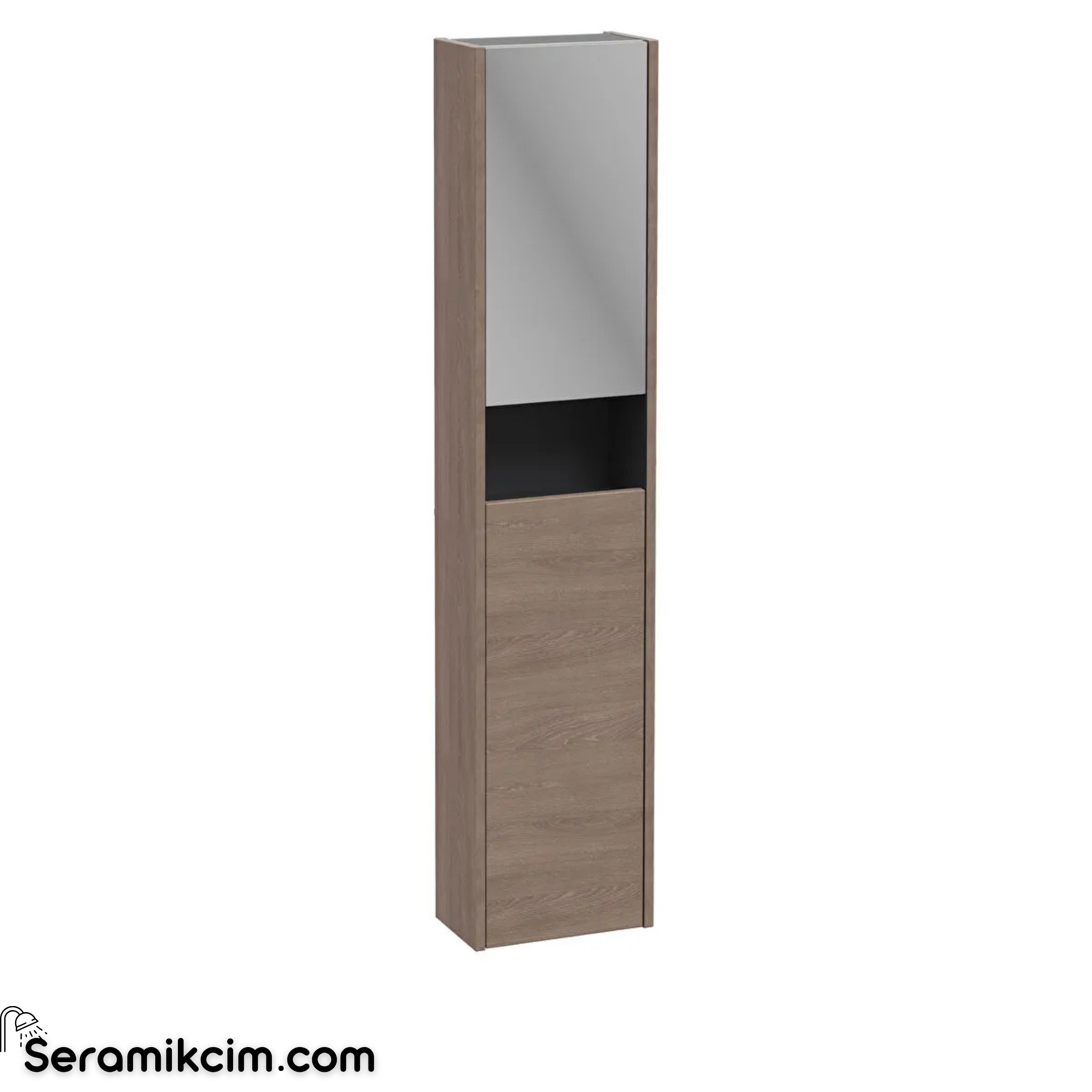 Vitra New Integra Square Boy Dolabı 30 Cm İki Kapaklı Dar Moka Meşe Sol 80352