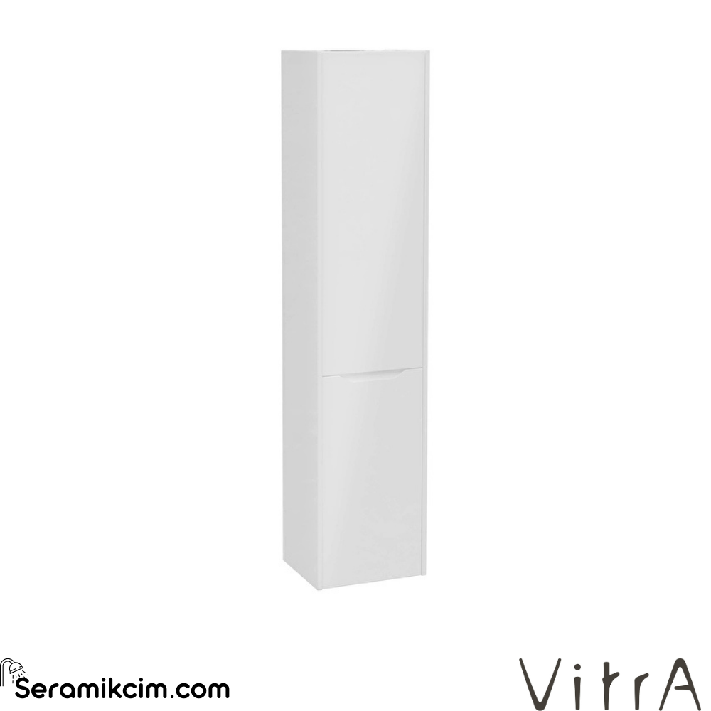 Vitra New Integra Square Boy Dolabı 40 Cm İki Kapaklı Çamaşır Sepetli Parlak Beyaz Sol 80327
