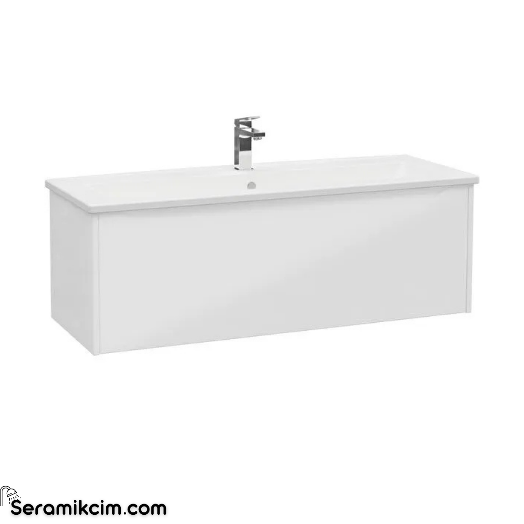 Vitra New Integra Square Lavabo Dolabı 120 Cm Bir Çekmeceli Parlak Beyaz 80156