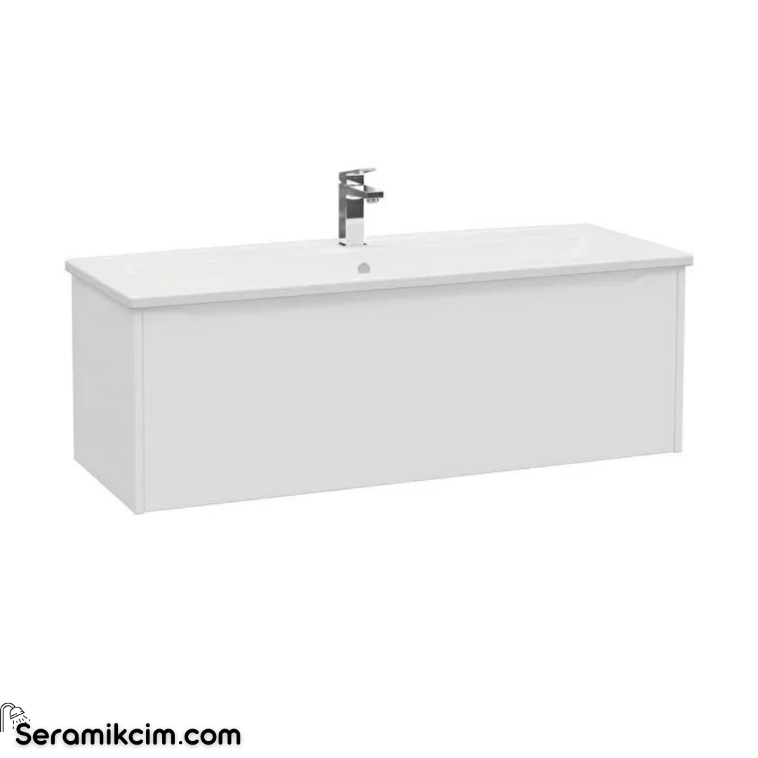 Vitra New Integra Square Lavabo Dolabı 120 Cm Bir Çekmeceli Mat Beyaz 80157
