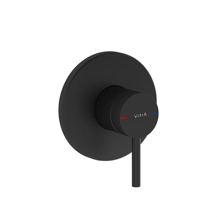 Vitra Origin Ankastre Lavabo Bataryası- Duvardan Kontrol Sıva Üstü Grubu - Minibox, Mat Siyah