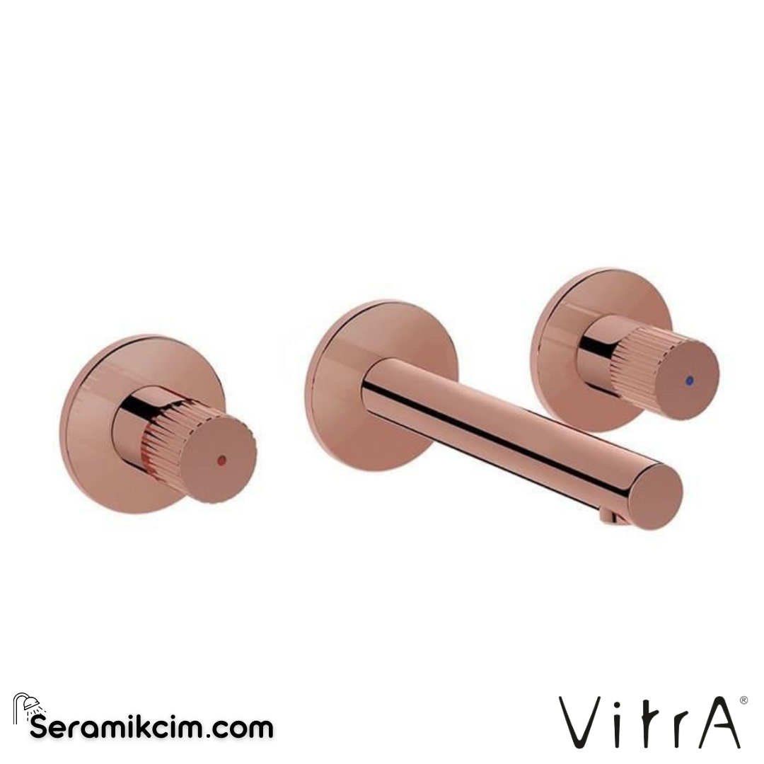 Vitra Origin Ankastre Lavabo Bataryası (3 Rozetli, Sıva Üstü Grubu) Soft Bakır A4258229 - A4258229
