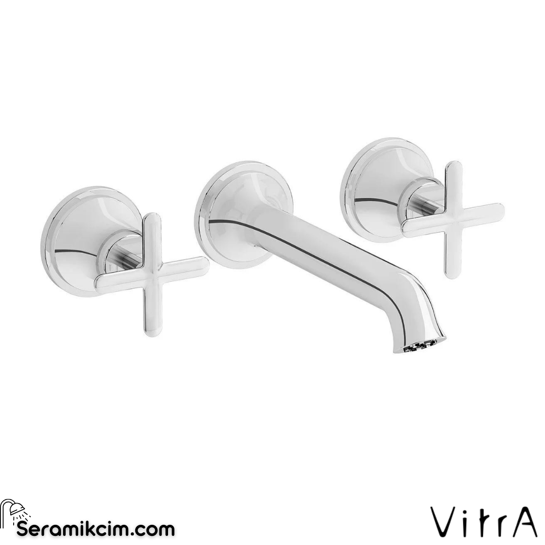 Vitra Origin Classic Ankastre Lavabo Bataryası (3 Delikli Lavabolar İçin) (Sıva Üstü Grubu), Krom