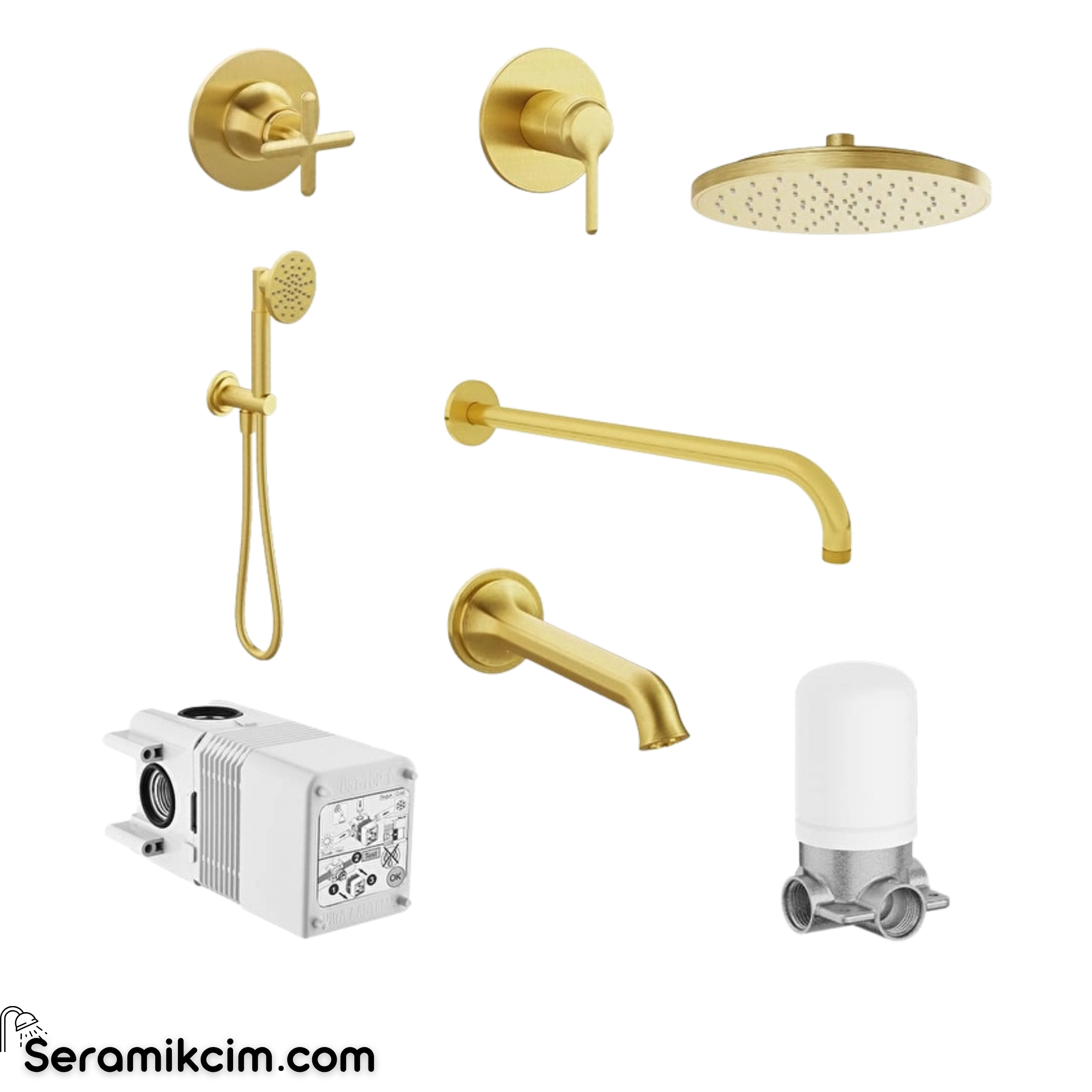 Vitra Origin Classic Duş Seti Fırçalı Altın (A4565225 A4579425 A42213 A4289625 A42819 A4289725 A4289925 A4579525) A4933025