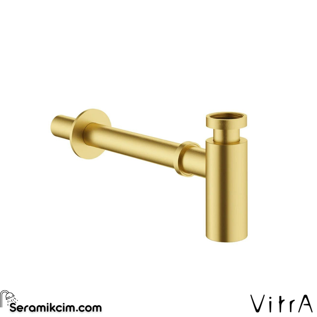 Vitra Origin Classic Lavabo Sifonu (T Tipi), Fırçalı Altın
