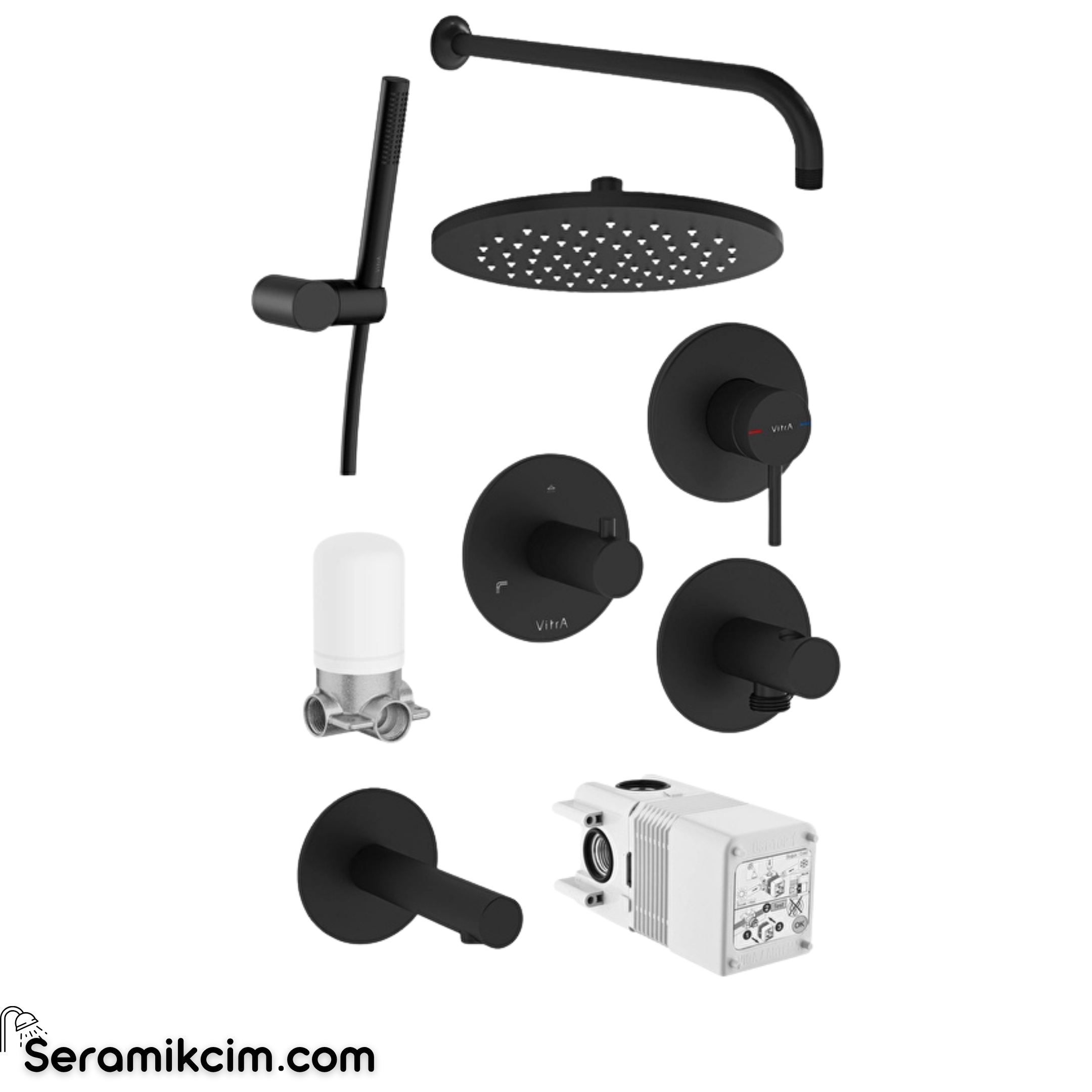 Vitra Origin Duş Seti Mat Siyah ( A4565236Wtc A4563836Wtc A42213 A4262136Wtc A42858 A4285936Wtc A4262236Wtc A4262536Wtc A4592636 ) A4932936