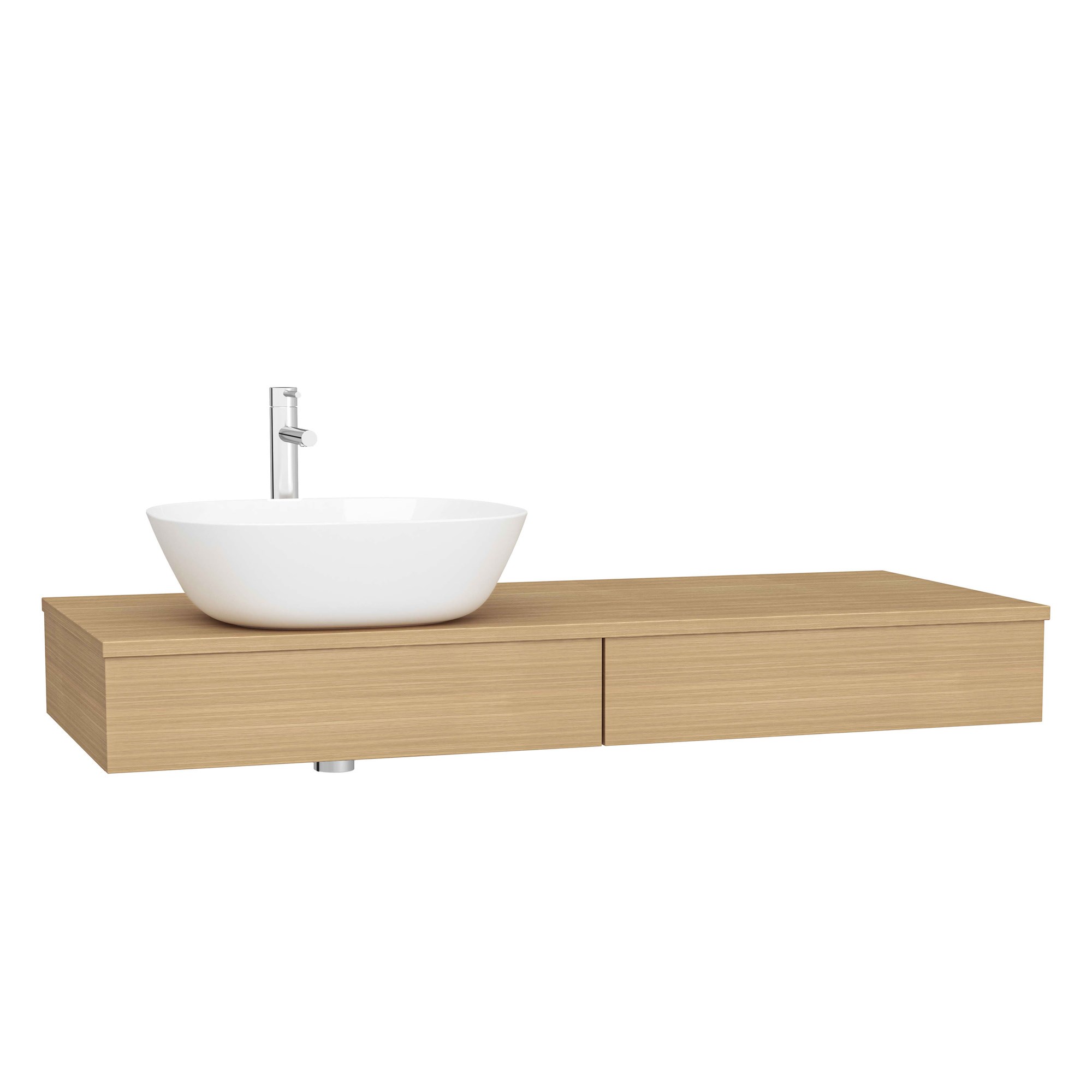 Vitra Origin Tezgah 120 cm İki Çekmeceli Sol Sifon Delikli Açık Meşe 65681