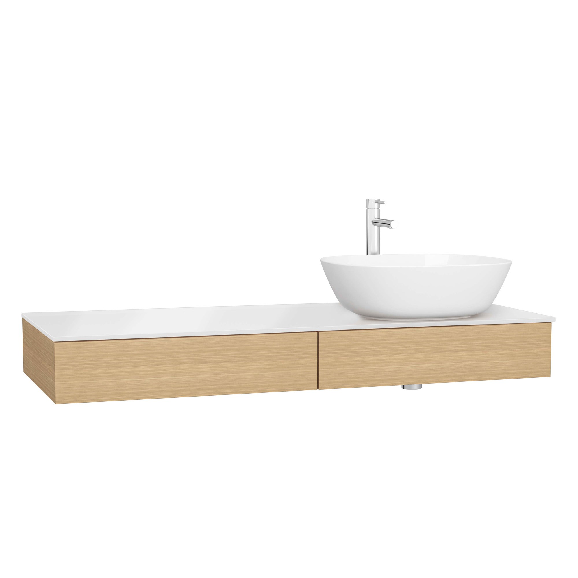 Vitra Origin Tezgah 120 cm İki Çekmeceli Sağ Sifon Delikli Açık Meşe 65684