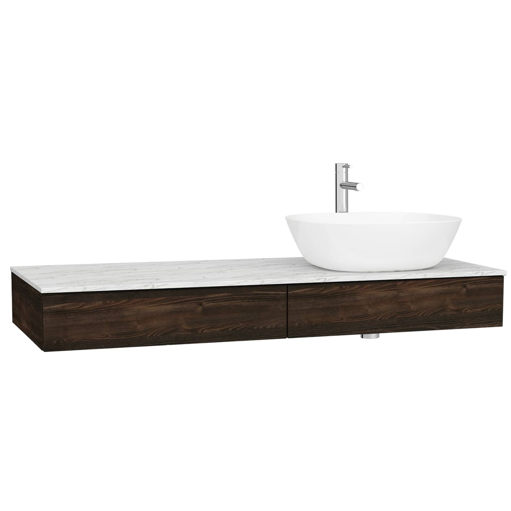 Vitra Origin Tezgah 120 cm İki Çekmeceli Sağ Sifon Delikli Karaağaç 81100