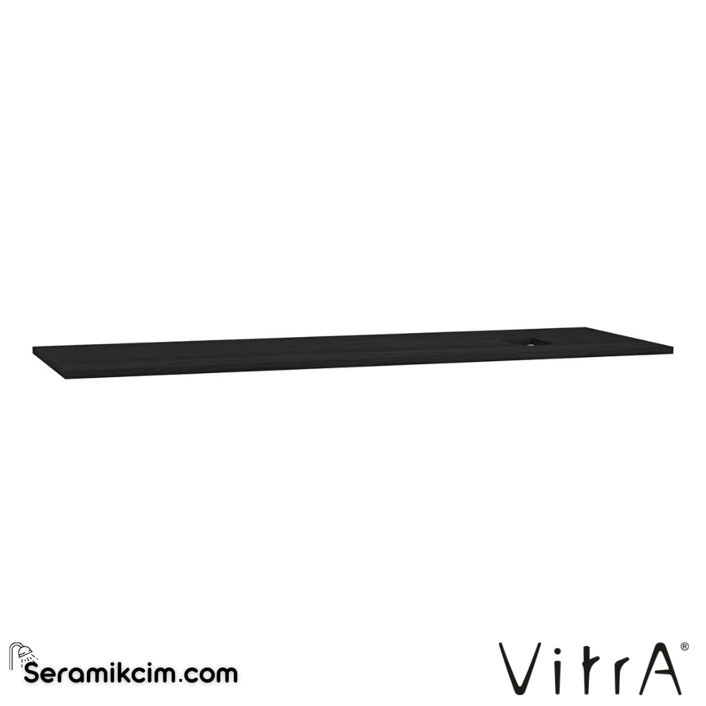 VitrA Origin Üst Tezgah 150 cm, ahşap armatür deliksiz, sağ sifon delikli, hareli siyah meşe 65936 - 65936