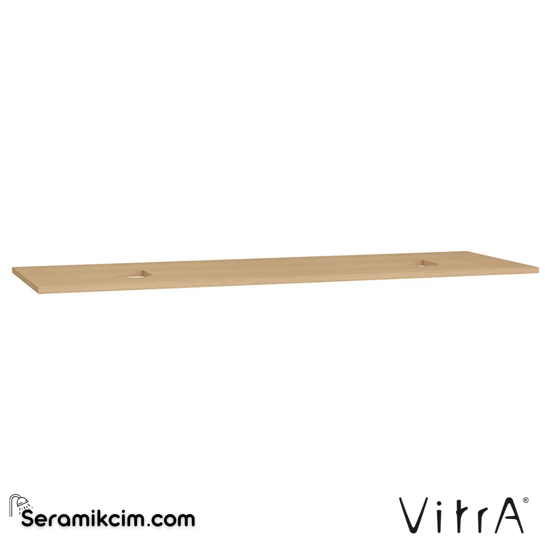 VitrA Origin Üst Tezgah 150 cm, ahşap armatür deliksiz, çift sifon delikli, açık meşe 65941 - 65941