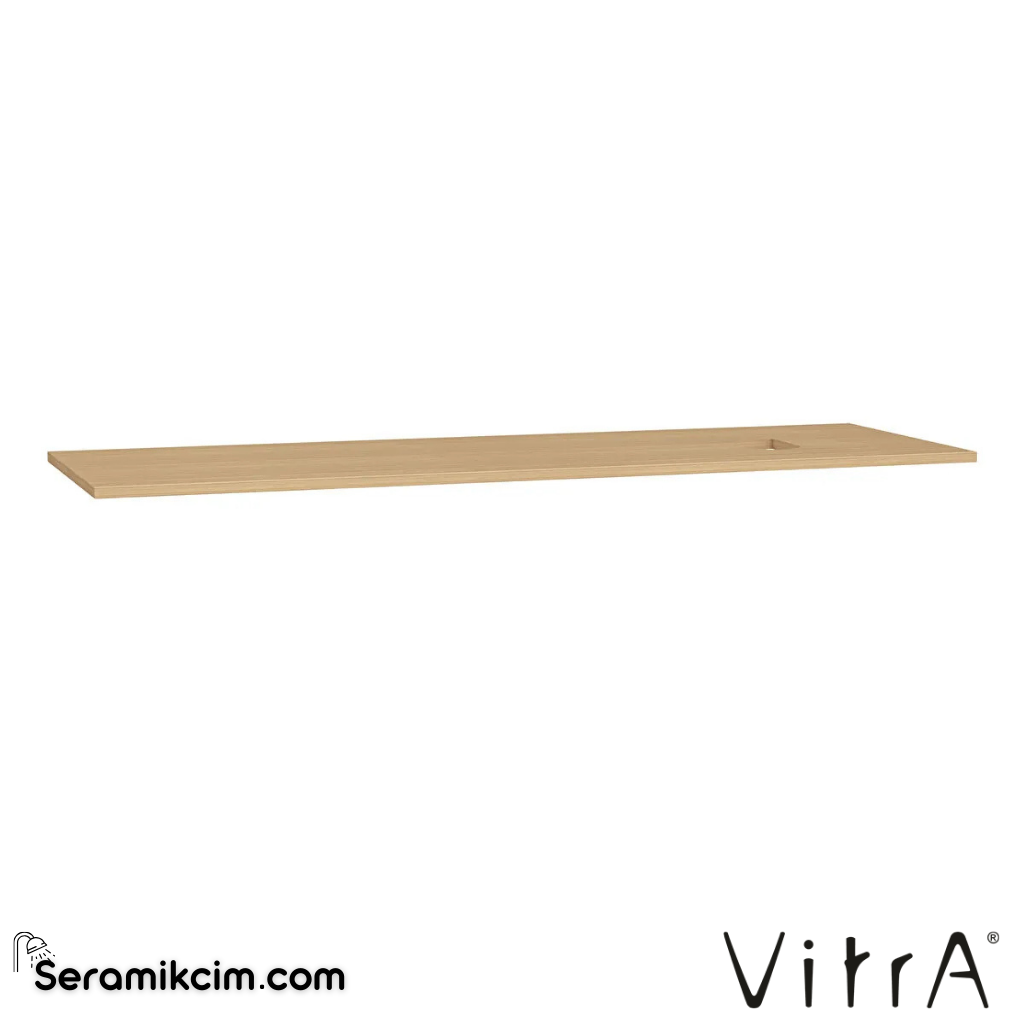 VitrA Origin Üst Tezgah 150 cm, ahşap armatür deliksiz, sağ sifon delikli, açık meşe 65938 - 65938