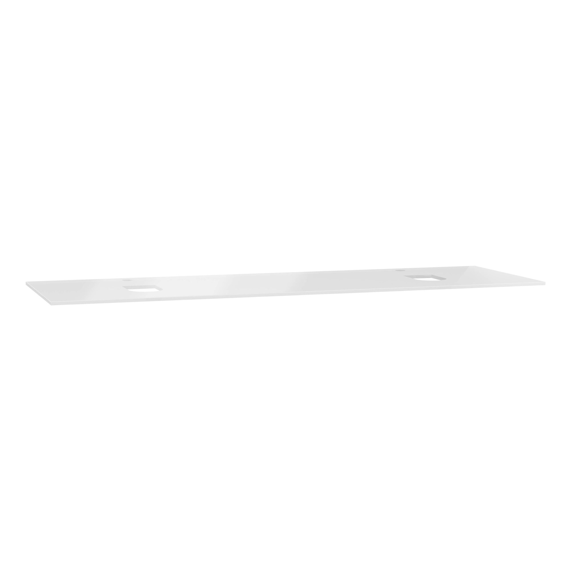 Vitra Origin Üst Tezgah 150 cm Cam Armatür Delikli Çift Sifon Delikli Beyaz 65754