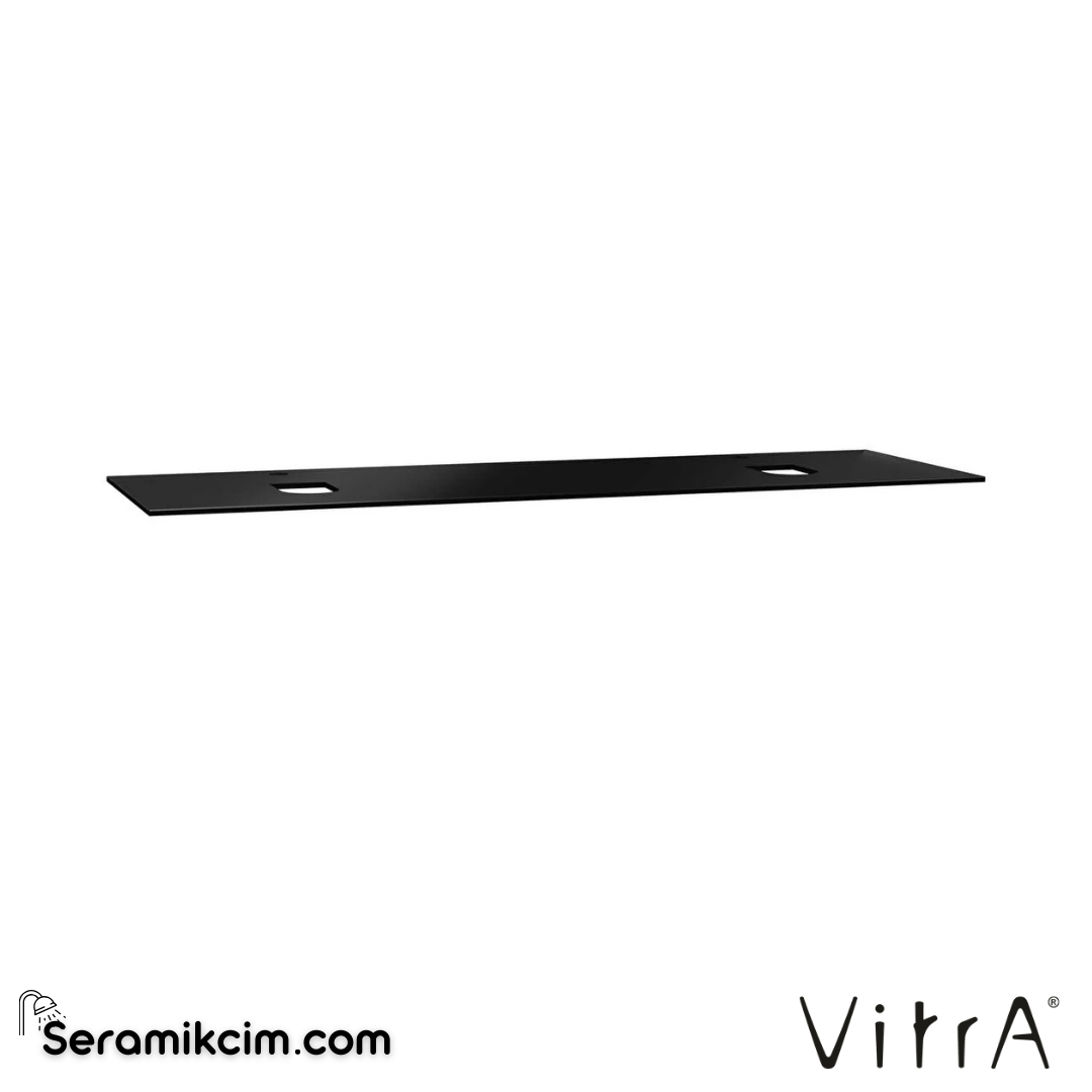 VitrA Origin Üst Tezgah 150 cm, cam armatür delikli, çift sifon delikli, siyah 65755 - 65755
