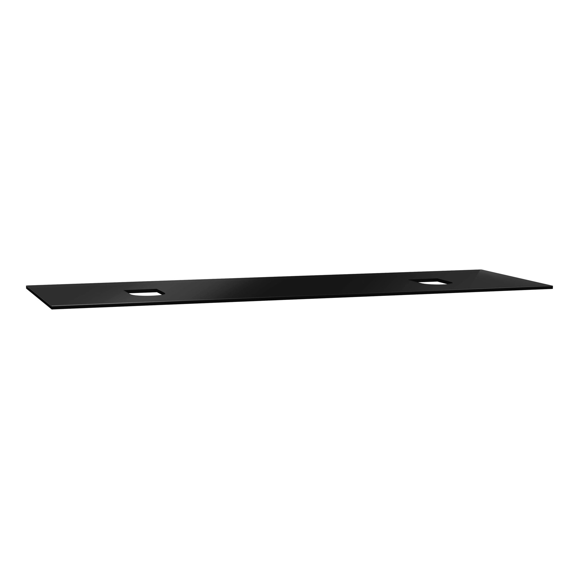Vitra Origin Üst Tezgah 150 cm Cam Armatür Deliksiz Çift Sifon Delikli Siyah 65752