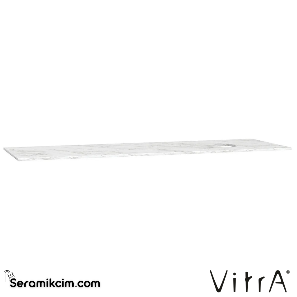 VitrA Origin Üst Tezgah 150 cm, neolith armatür deliksiz, sağ sifon delikli, calacatta silk 65747 - 65747