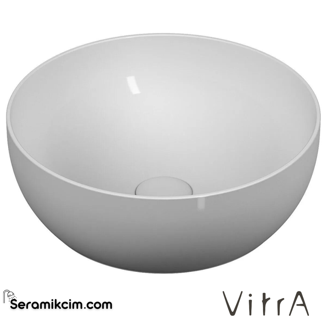 VitrA Outline Çanak Lavabo Yuvarlak, 40x40 cm Armatür Deliksiz, Su Taşma Deliksiz, Clean, Beyaz - 5992B403-0016