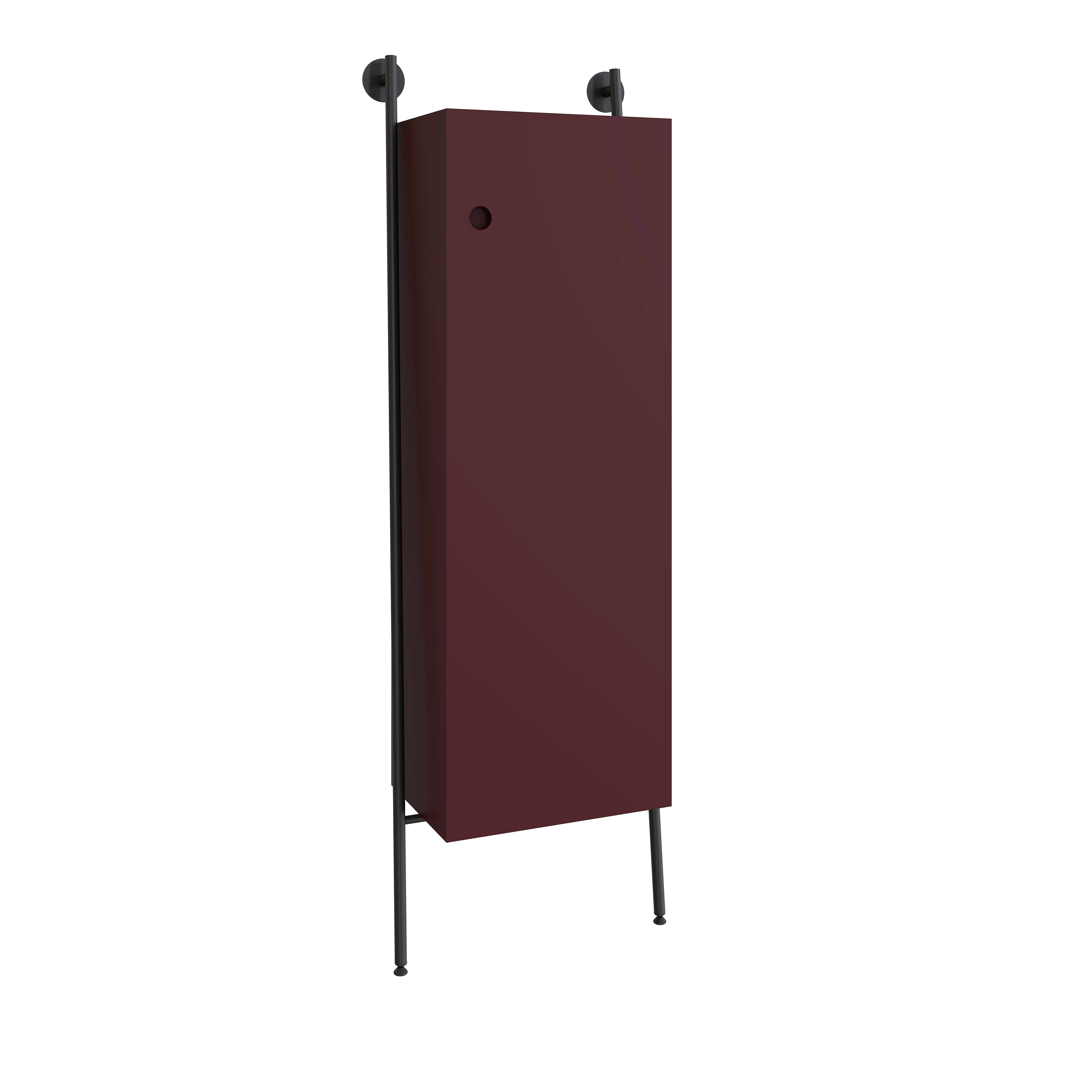 Vitra Plural Boy Dolabı 50 Cm Bir Kapaklı Mat Bordo Sağ 80487