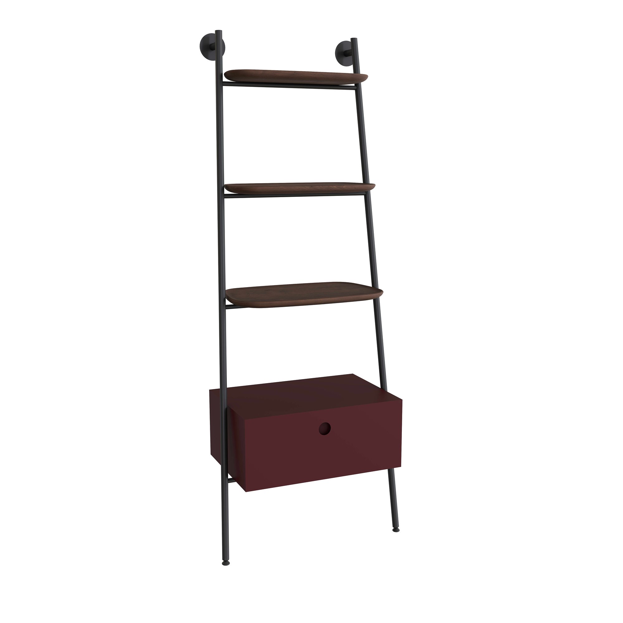 Vitra Plural Merdiven Raflı Ünite 60 cm Bir Çekmeceli Mat Bordo 80496