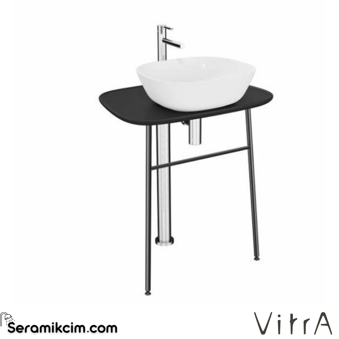 VitrA Plural Serbest Lavabo Ünitesi 70cm, Yüksek Mat Siyah 64056
