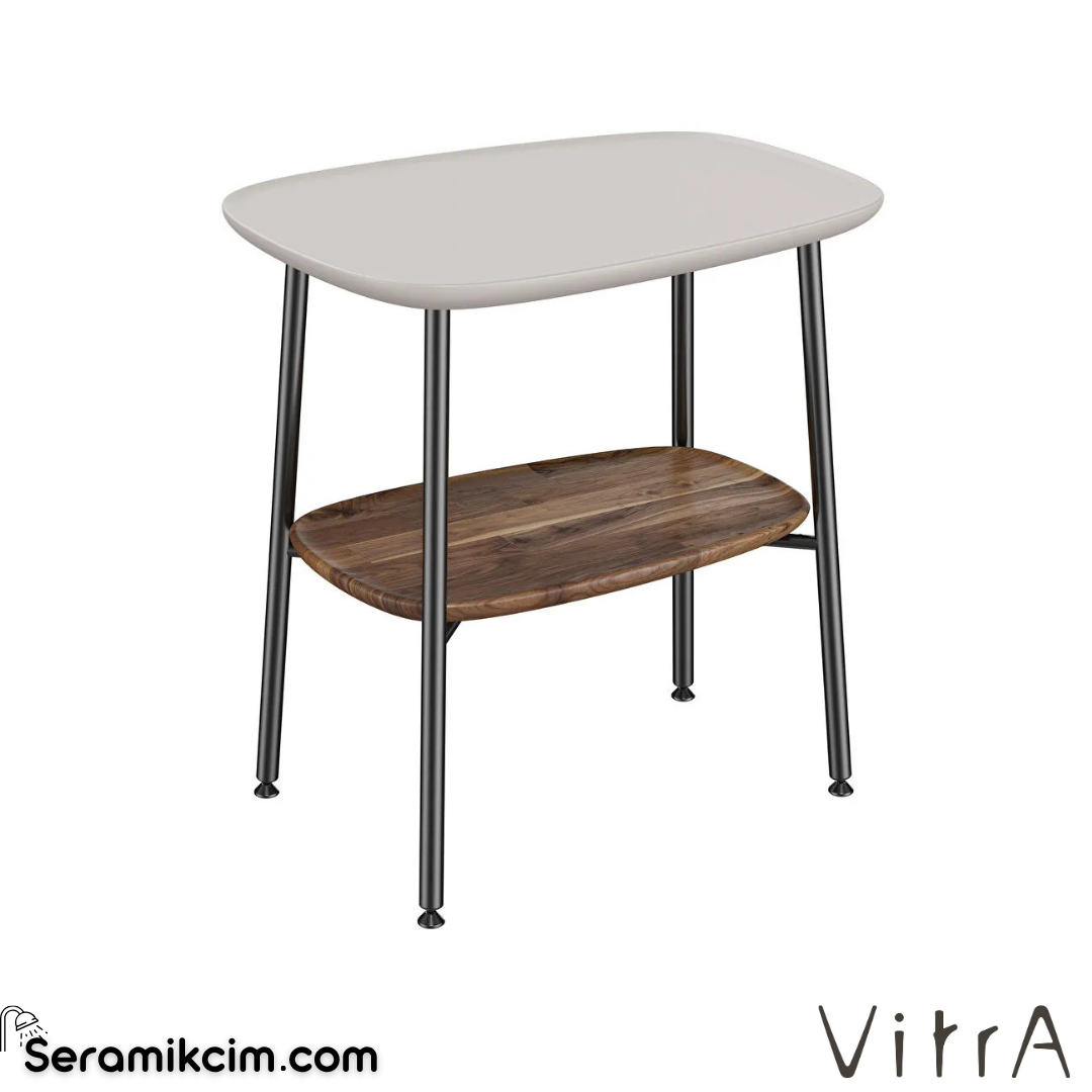 VitrA Plural Yan Ünite 55cm Mat Bej Seramik, Koyu Meşe 64067