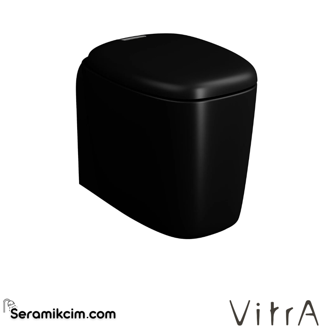 VitrA Plural Yerden Klozet Rim-ex, Duvara Tam Dayalı, 55 cm Taharet Borulu, Taharet Borusu Girişi Sıva Altı Uygulamalı, Clean, Mat Siyah - 7815B483-0090