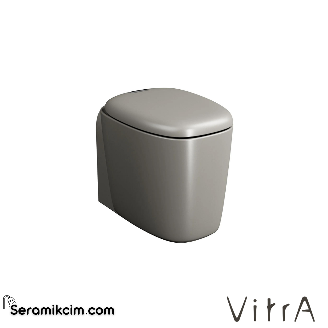 VitrA Plural Yerden Klozet Rim-ex, Duvara Tam Dayalı, 55 cm Taharet Borulu, Taharet Borusu Girişi Sıva Altı Uygulamalı, Clean, Mat Bej - 7815B420-0090