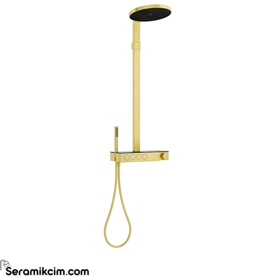 Vitra Prime Round 300 B Duş Sistemi Fırçalı Altın A4731325