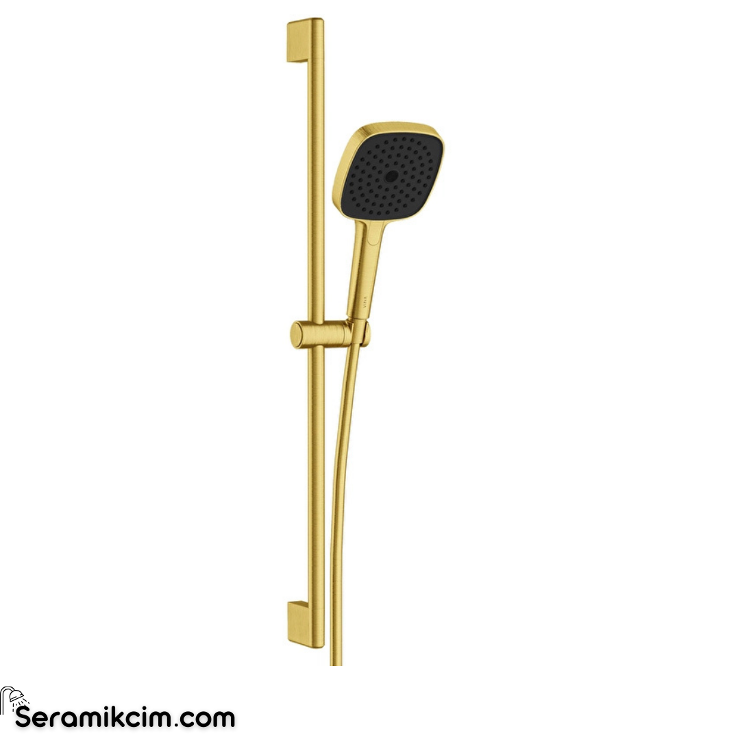 Vitra Prime Square Sürgülü El Duşu 3 Fonksiyonlu 130Mm  Fırçalı Altın A4592825