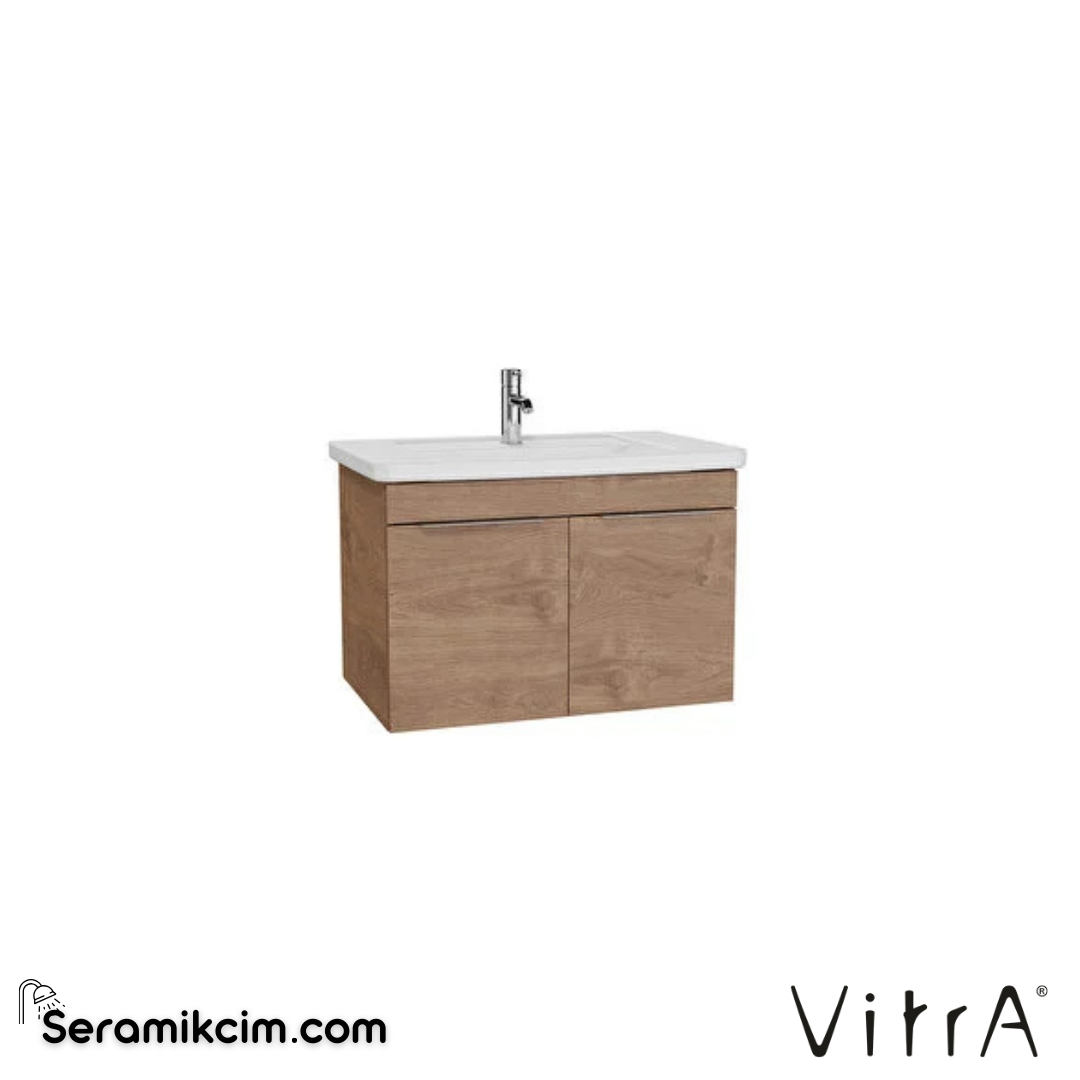 VitrA Quadrum Lavabo Dolabı 80 cm, kapaklı altın meşe 62543 - 62543