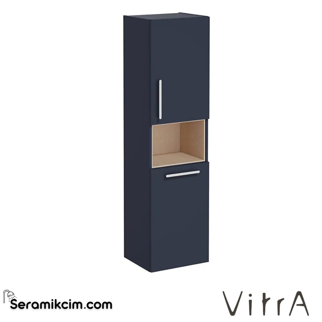 Vitra Root Boy Dolabı, 40 Cm, Kısa, Çamaşır Sepetli, Mat Lacivert, Sağ - 68012
